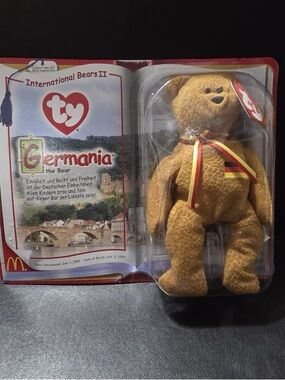 Ty Germania Bear Plush - Yellow Teddy with Ribbon (Ty International Bears II)